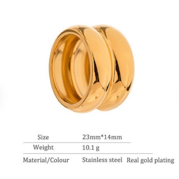 18K gold plated layered tube ring - Picture 3 of 7